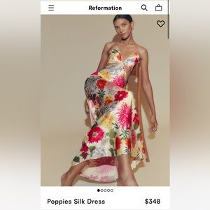 Reformation Poppies Silk Dress